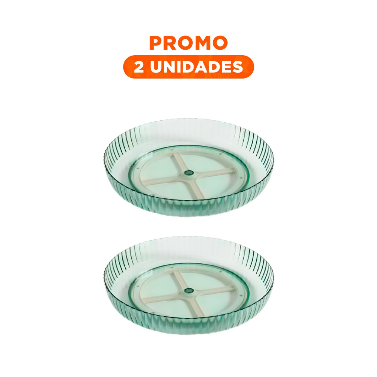 PACK2 BASE PARA ESPECIAS PLASTICO 30.5X6X30.5CM DISENO FUNCIONAL VERDE Y+REGALO STICKER - 1