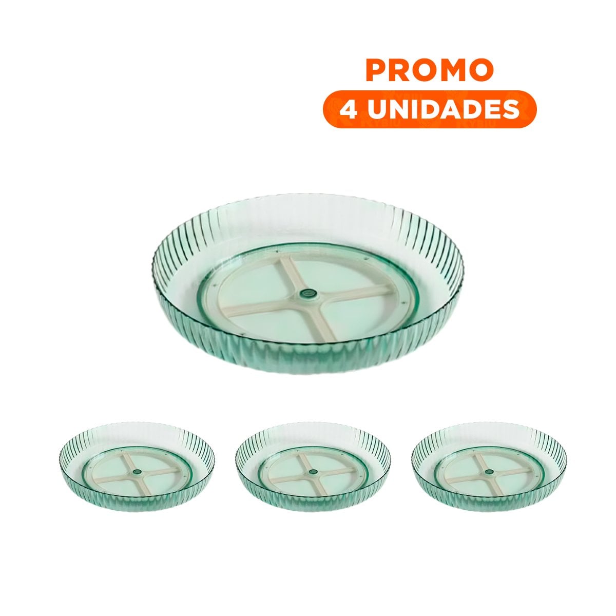 PACK4 BASE PARA ESPECIAS PLASTICO 30.5X6X30.5CM USO DIARIO VERDE - 1