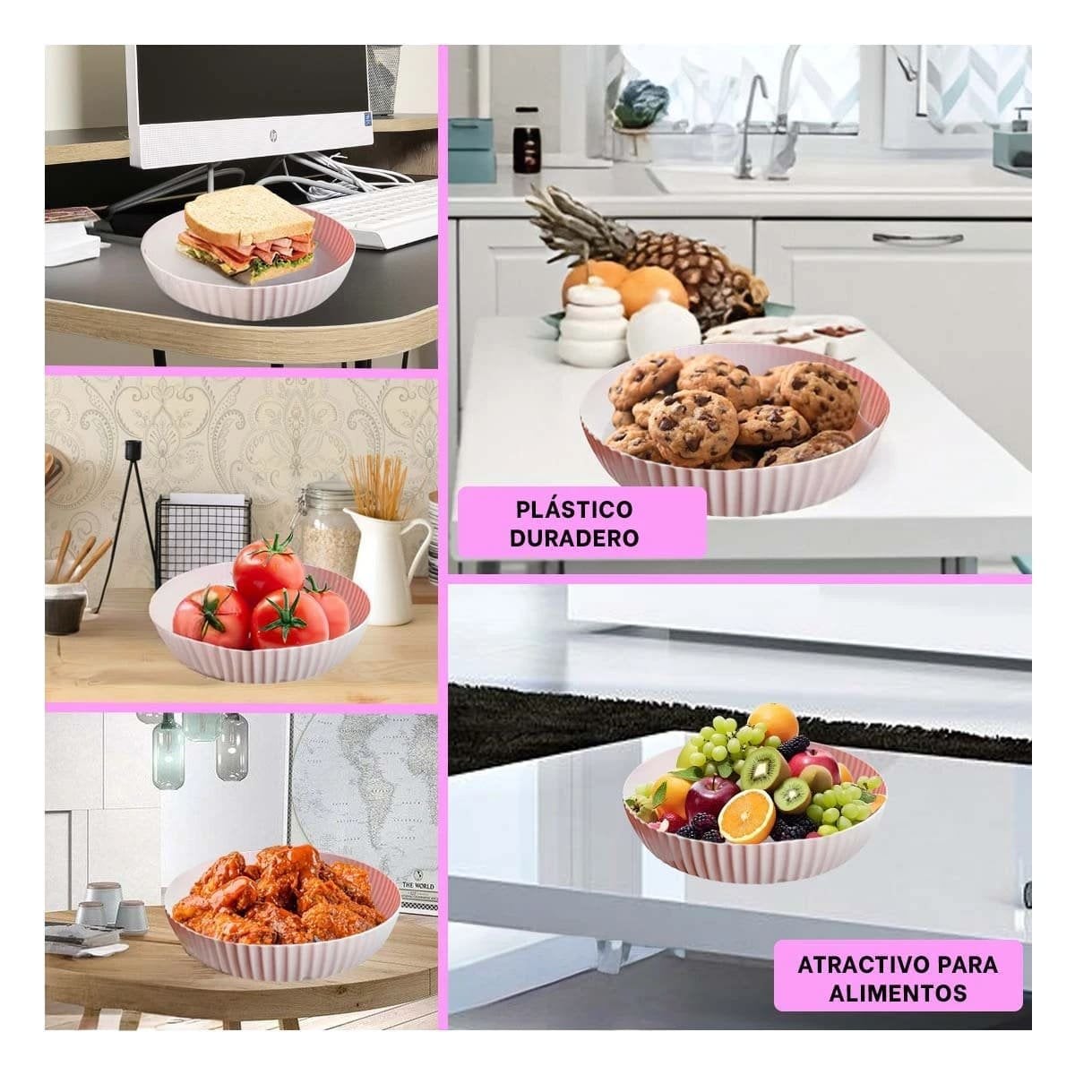 PACK12 REPISA PARA ESPECIAS PLASTICO 30.5X6X30.5CM PRACTICA ROSADO - 2