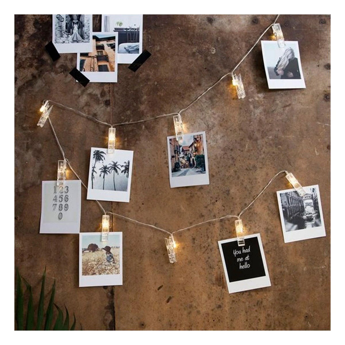 PACK12 BLANCO LED CON 20 CLIPS PARA FOTOS 3 METROS CON LUZ SUAVE PARA CASA Y+PAPEL REGALO - 3