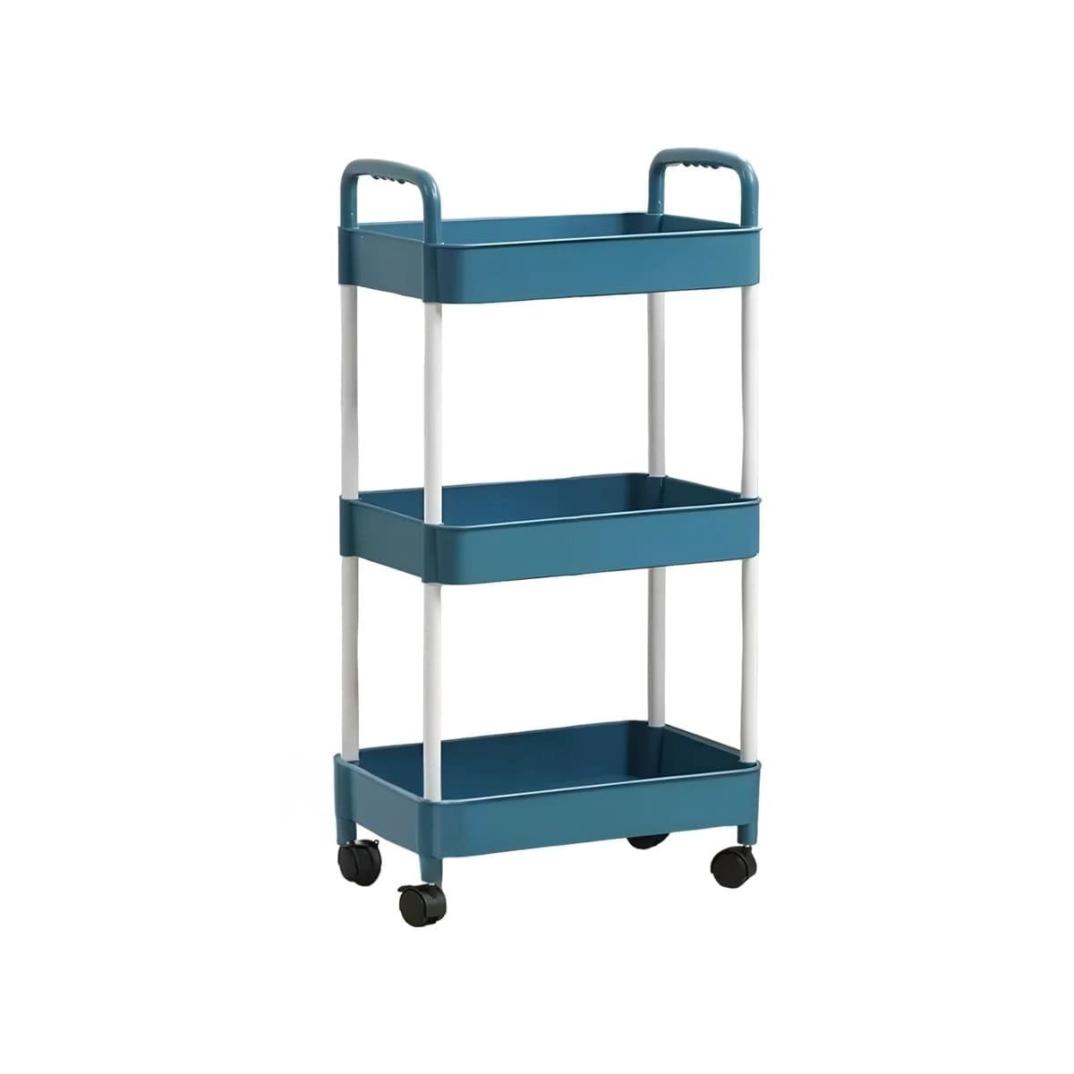 REPISA DE COCINA 3 NIVELES CON RUEDAS AZUL FUNCIONAL PARA USO DIARIO EN CASA Y+REGALO STICKER - 1