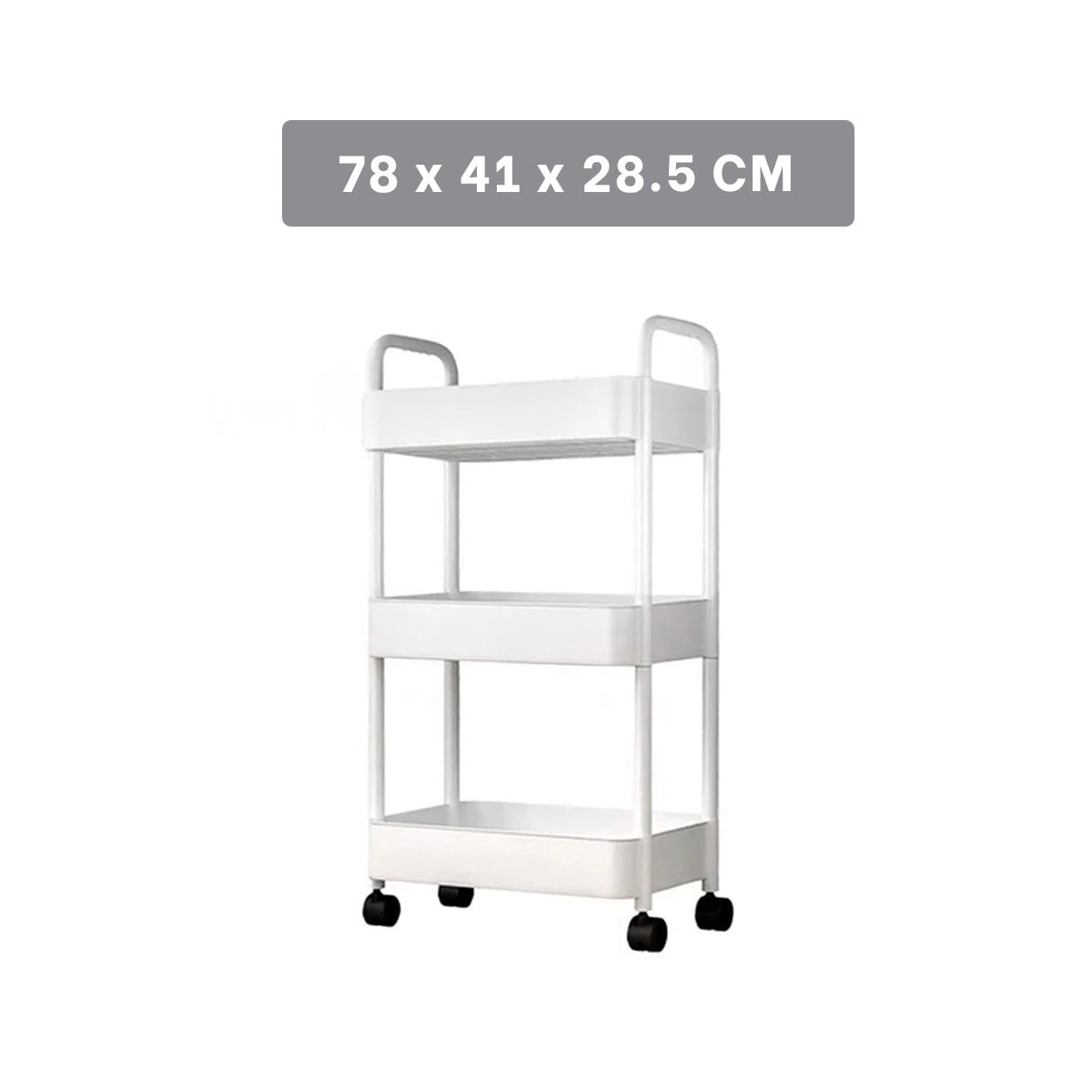 ORGANIZADOR MOVIL 3 NIVELES CON RUEDAS Y ASAS EN PLASTICO BLANCO HOGAR Y+PAPEL REGALO - 4
