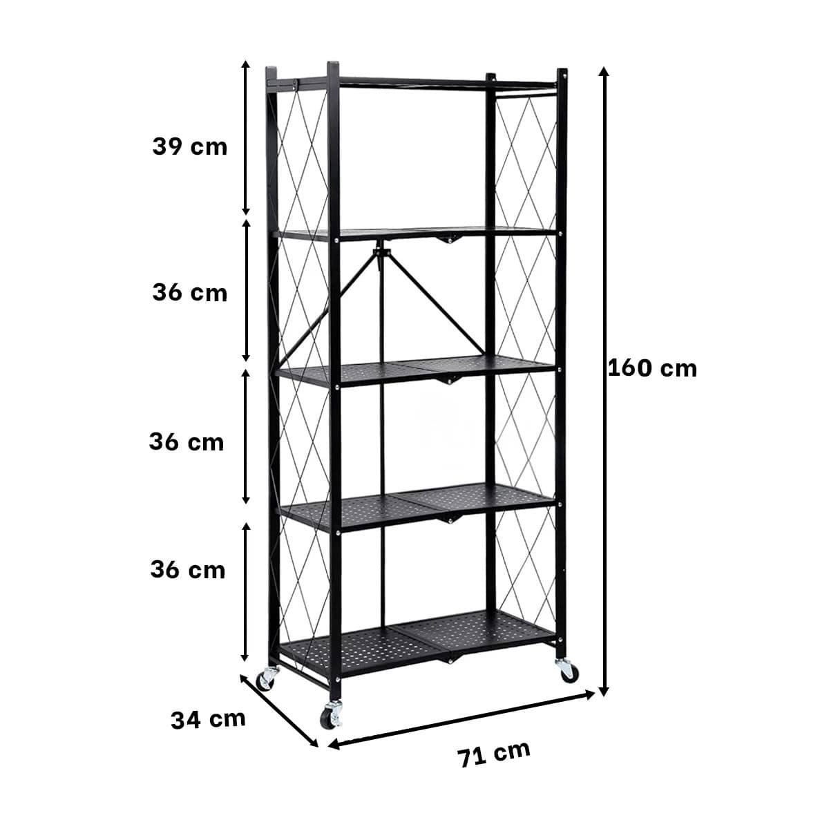 PACK2 MODULO PLEGABLE METAL 5 NIVELES NEGRO PARA ALMACENAJE SEGURO Y+REGALO STICKER - 4
