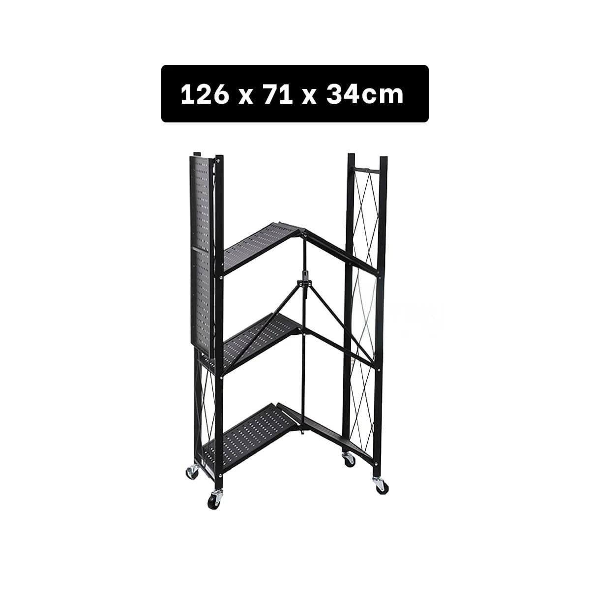 PACK2 UNIDAD PLEGABLE DE METAL CON 4 NIVELES NEGRO PARA ORGANIZACION DEL HOGAR Y+PAPEL REGALO - 4