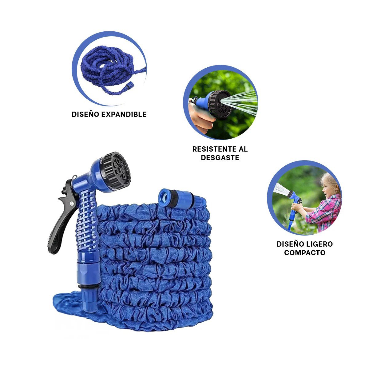 MANGUERA AJUSTABLE DE 15 METROS PARA RIEGO EFICIENTE EN JARDINES DEL HOGAR Y+POST IT - 5