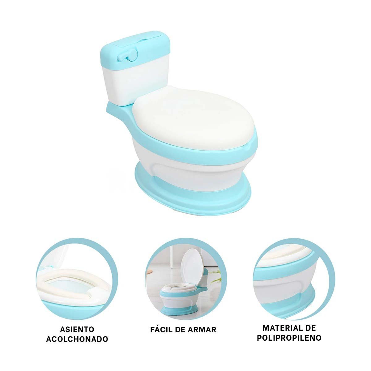 SANITARIO INFANTIL CELESTE PARA ENTRENAMIENTO EN HOGAR CON USO COMODO Y SEGURO DIARIO Y+POST IT - 5