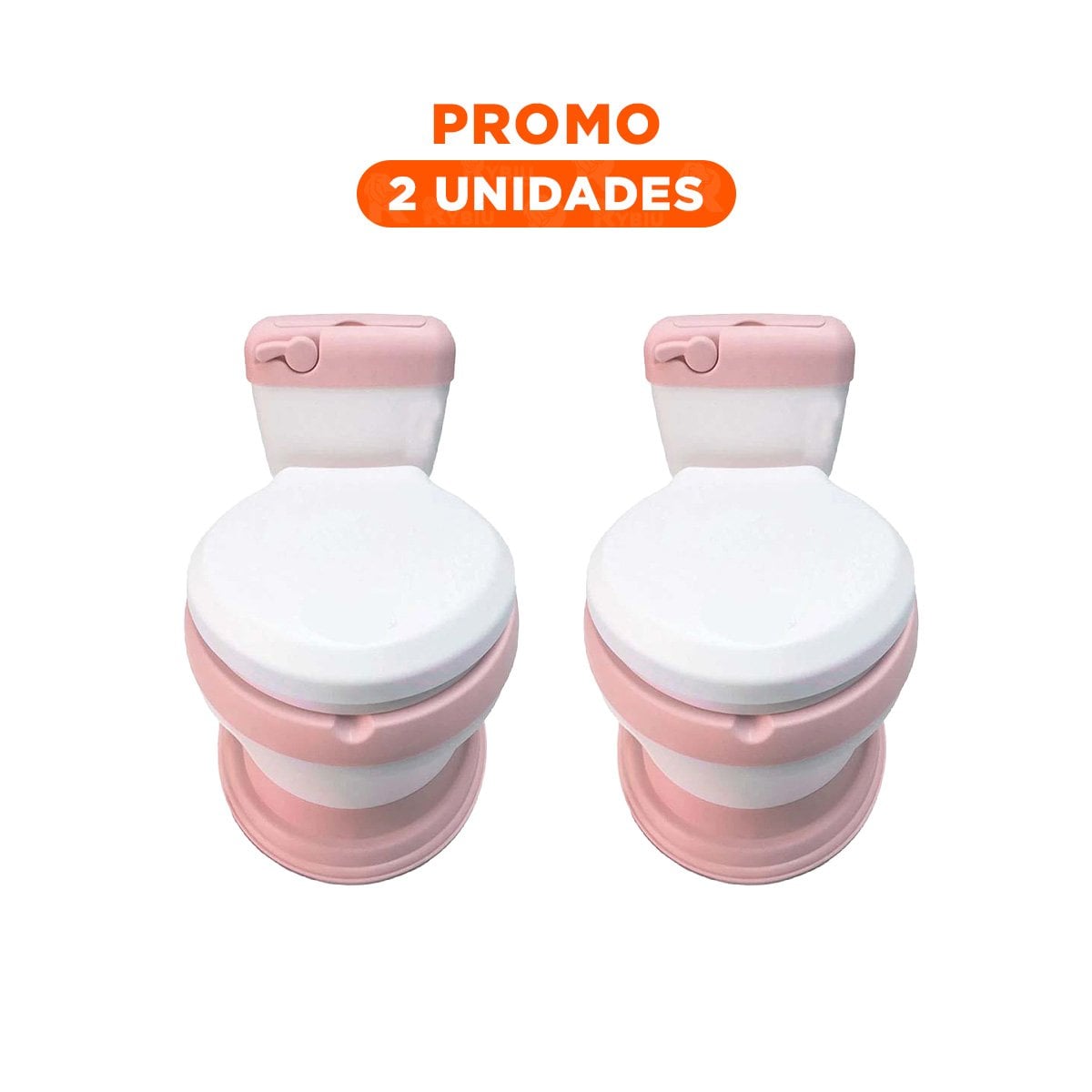 PACK2 BASE SANITARIA INFANTIL ROSADO PARA HOGAR CON DISENO COMPACTO Y+REGALO STICKER - 1