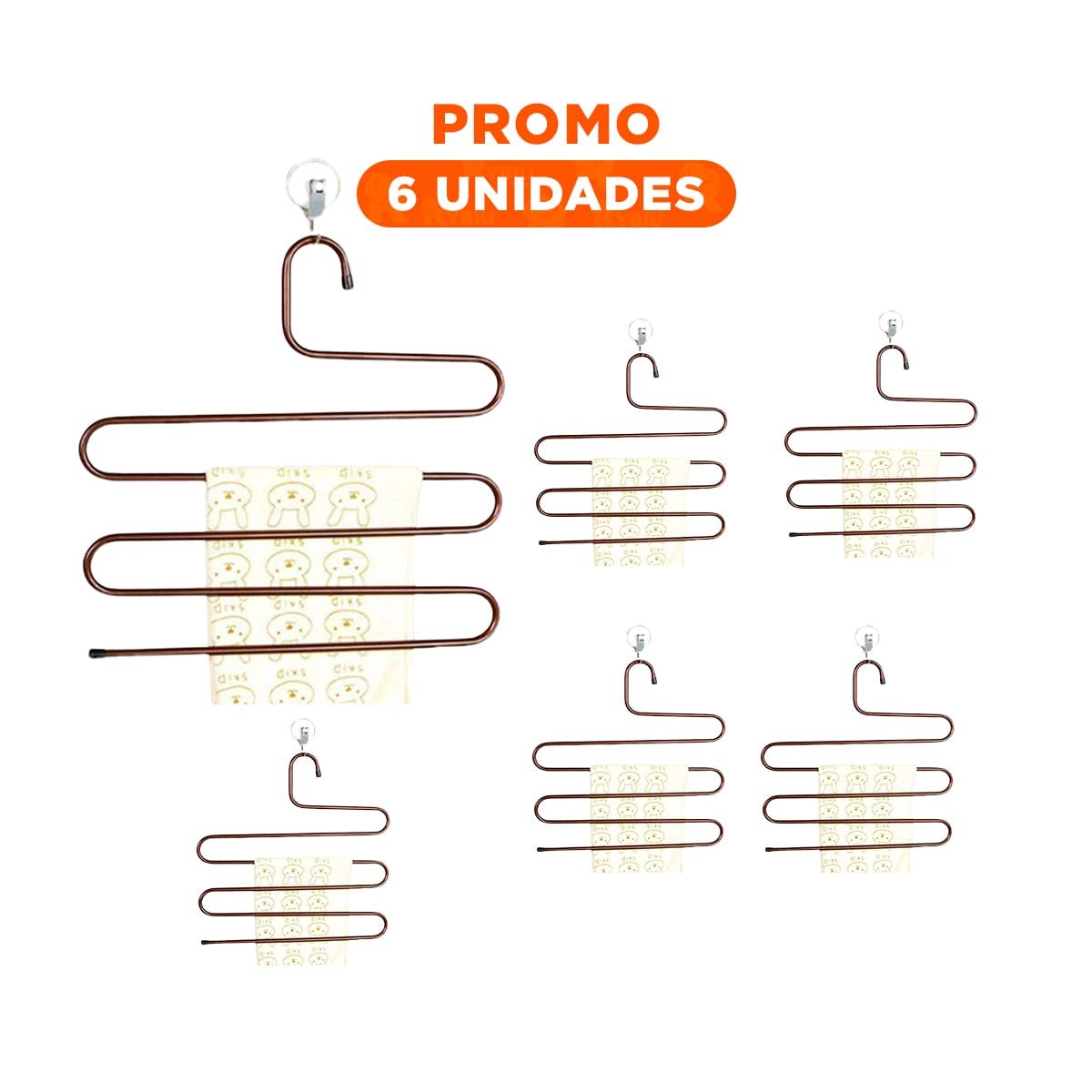 PACK6 RACK TIPO S MARRON CON ESPACIO AMPLIO PARA CASA Y ENTRADA PRINCIPAL Y+REGALO STICKER - 1