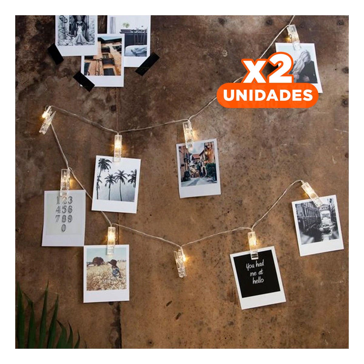 PACK2 DECORACION LED CON 20 CLIPS PARA FOTOS 3 METROS PARA CASA Y FIESTA Y+PAPEL REGALO - 1