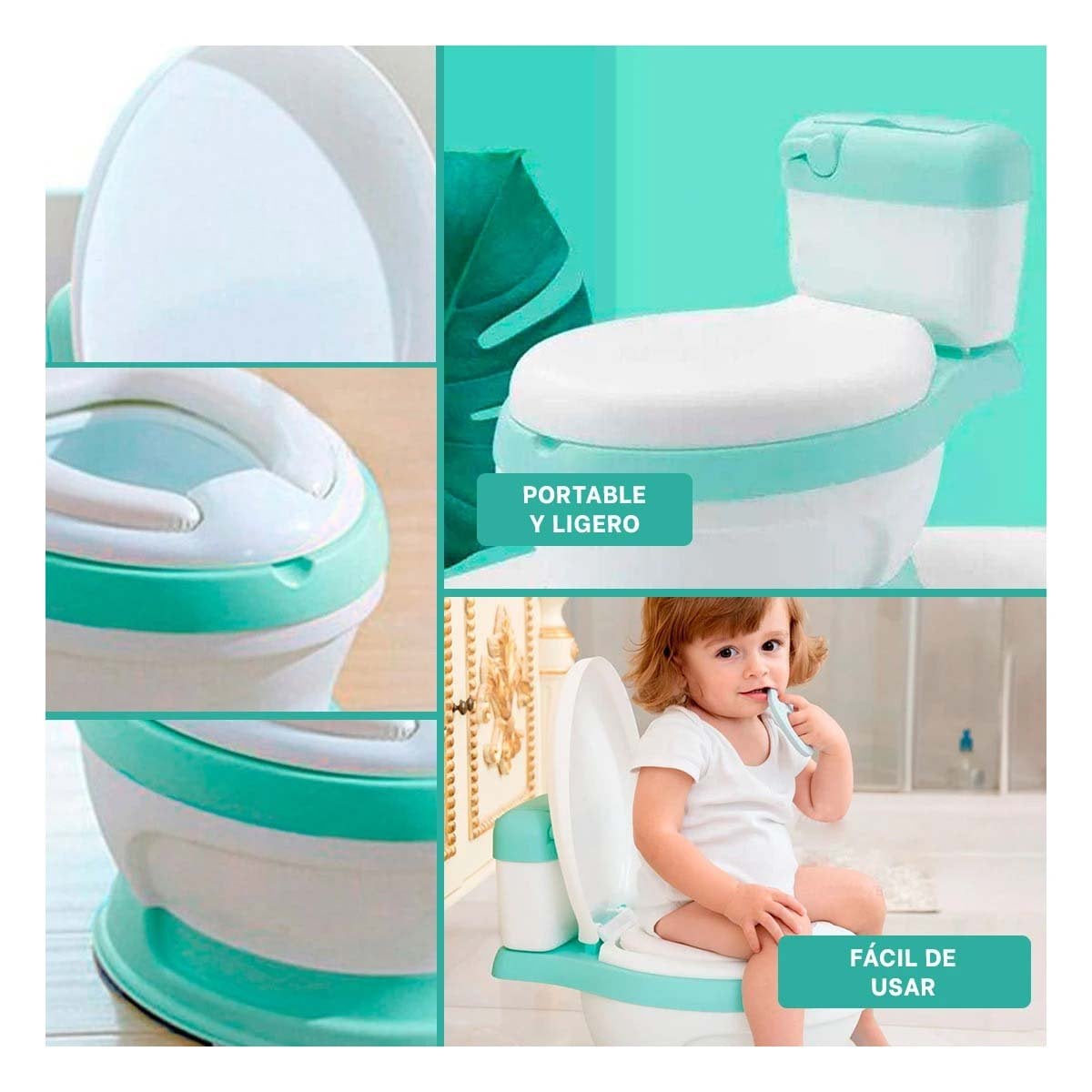 PACK4 ACCESORIO INFANTIL VERDE PARA HOGAR CON DISENO ESTABLE Y FACIL LIMPIEZA Y+REGALO STICKER - 2