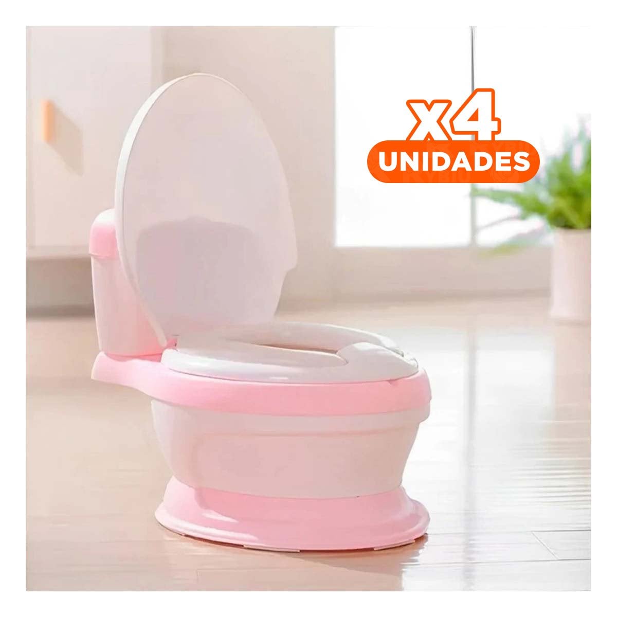 PACK4 SOLUCION SANITARIA INFANTIL ROSADO PARA HOGAR CON USO FACIL Y+PAPEL REGALO - 1