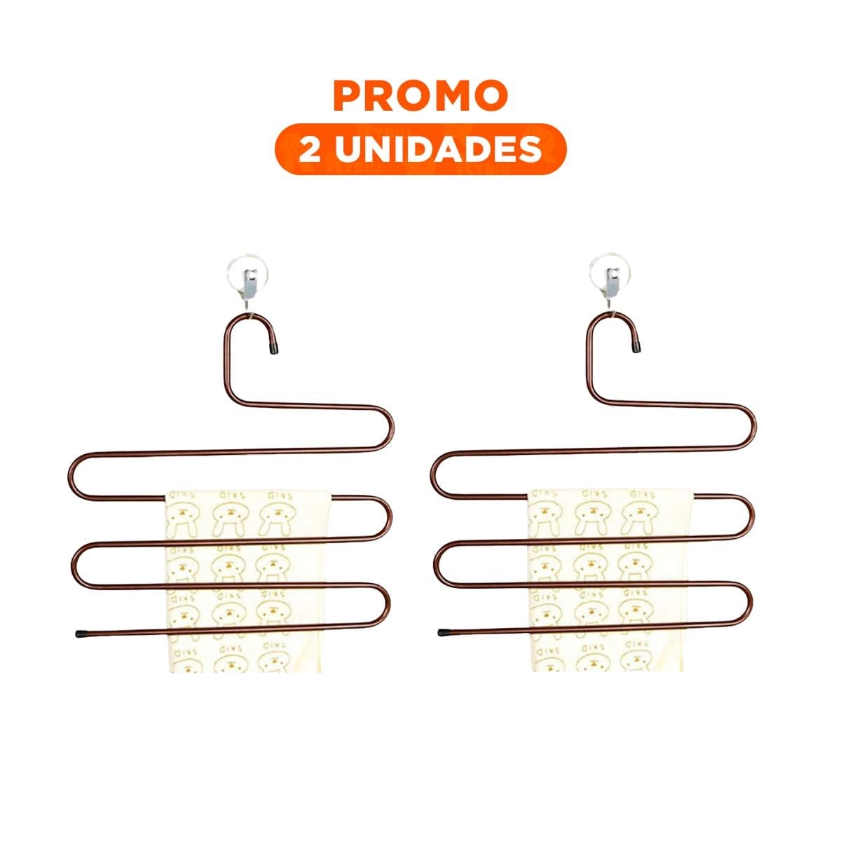 PACK2 COLGADOR TIPO S MARRON CON DISEÑO MODERNO PARA ORGANIZAR ESPACIOS Y+REGALO STICKER - 1