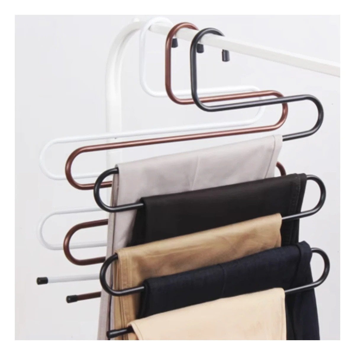 PACK2 COLGADOR TIPO S MARRON CON DISEÑO MODERNO PARA ORGANIZAR ESPACIOS Y+REGALO STICKER - 5