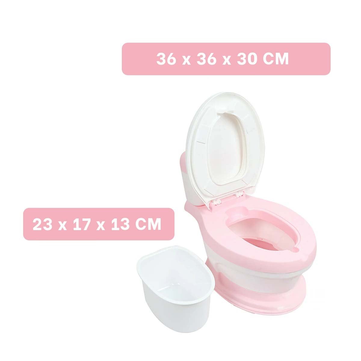 PACK4 EQUIPO SANITARIO INFANTIL ROSADO PARA CASA CON ESTRUCTURA ESTABLE Y COMODA - 4