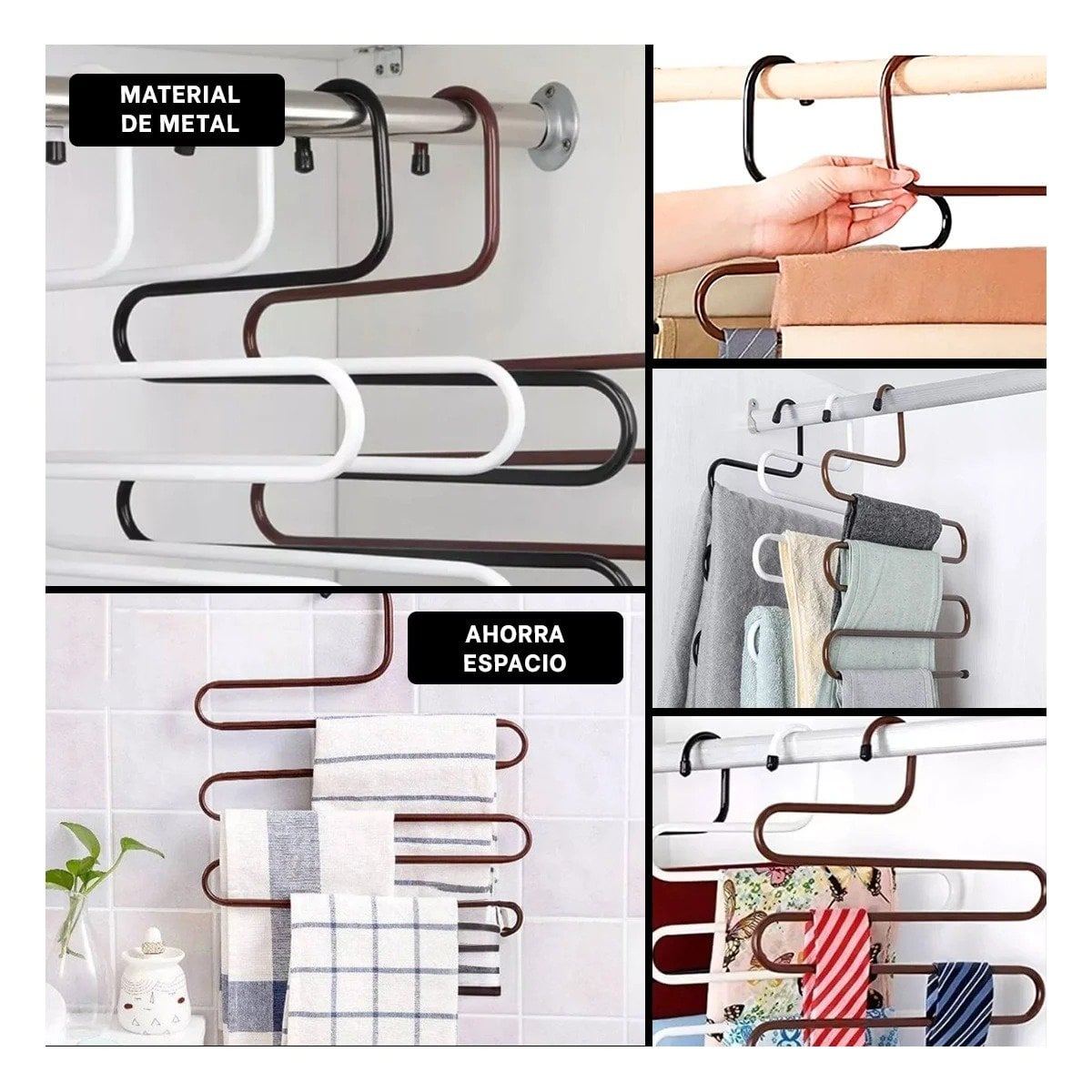 RACK MULTIFUNCIONAL TIPO S MARRON PARA CASA Y RECIBIDOR CON ESTILO ELEGANTE Y+LIGAS REGALO - 1