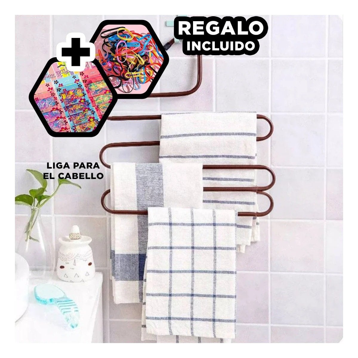 RACK MULTIFUNCIONAL TIPO S MARRON PARA CASA Y RECIBIDOR CON ESTILO ELEGANTE Y+LIGAS REGALO - 2