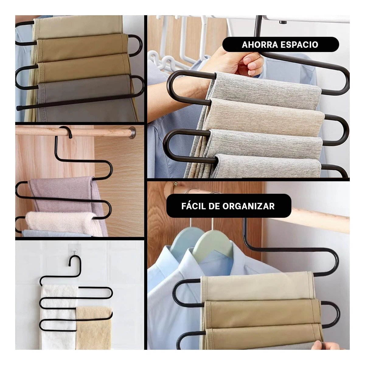 IMPLEMENTO MULTIFUNCIONAL TIPO S PRÁCTICO PARA PASILLO COCINA Y OFICINA NEGRO Y+POST IT - 2