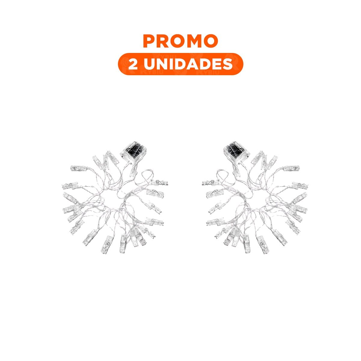PACK2 ILUMINACION LED CON 20 CLIPS PARA FOTOS 3 METROS BLANCA PARA AMBIENTE Y+REGALO STICKER - 1