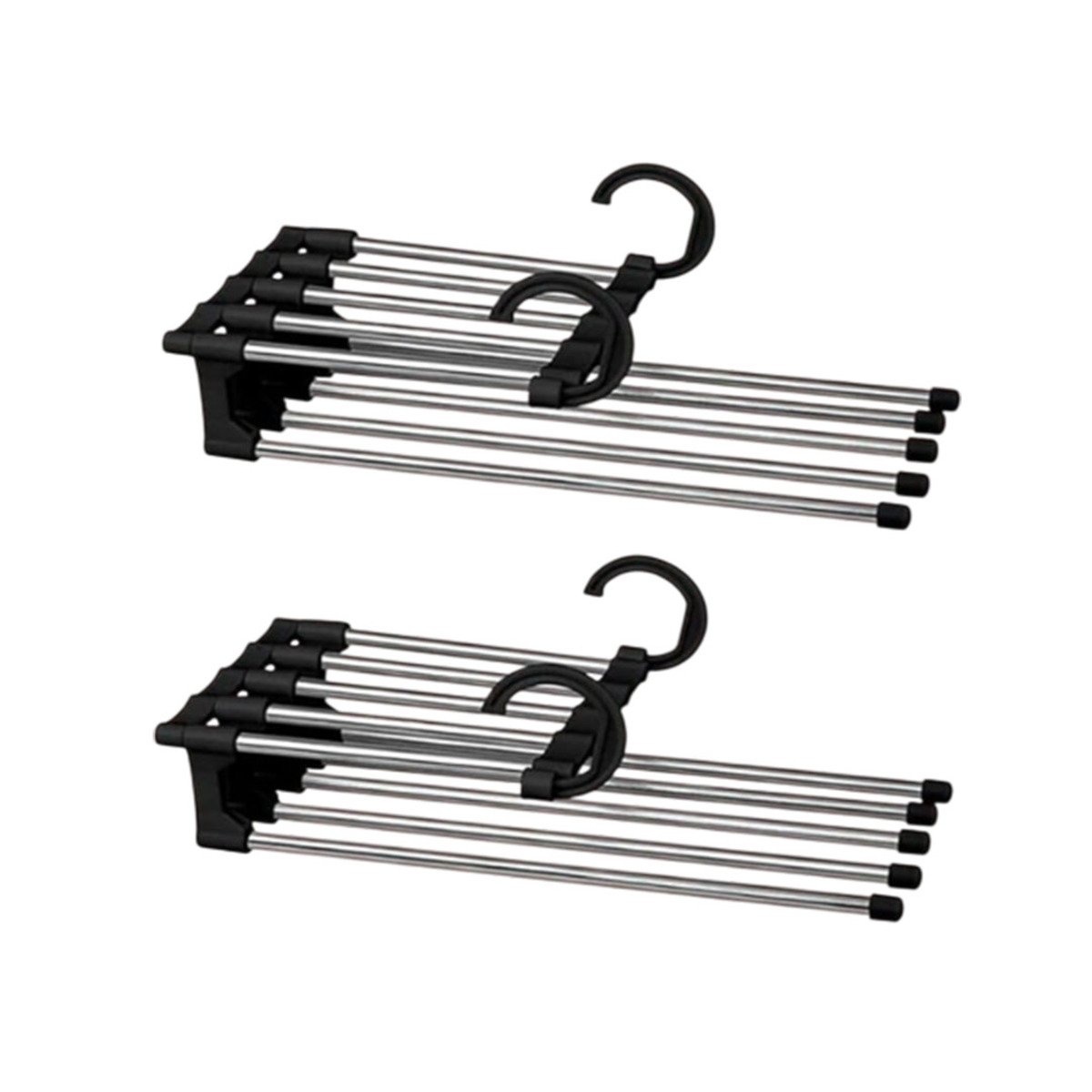 PERCHA MODERNA PARA PANTALONES DISENO MAGICO COLOR NEGRO 5 EN 1 HOGAR Y+LIGAS REGALO - 5