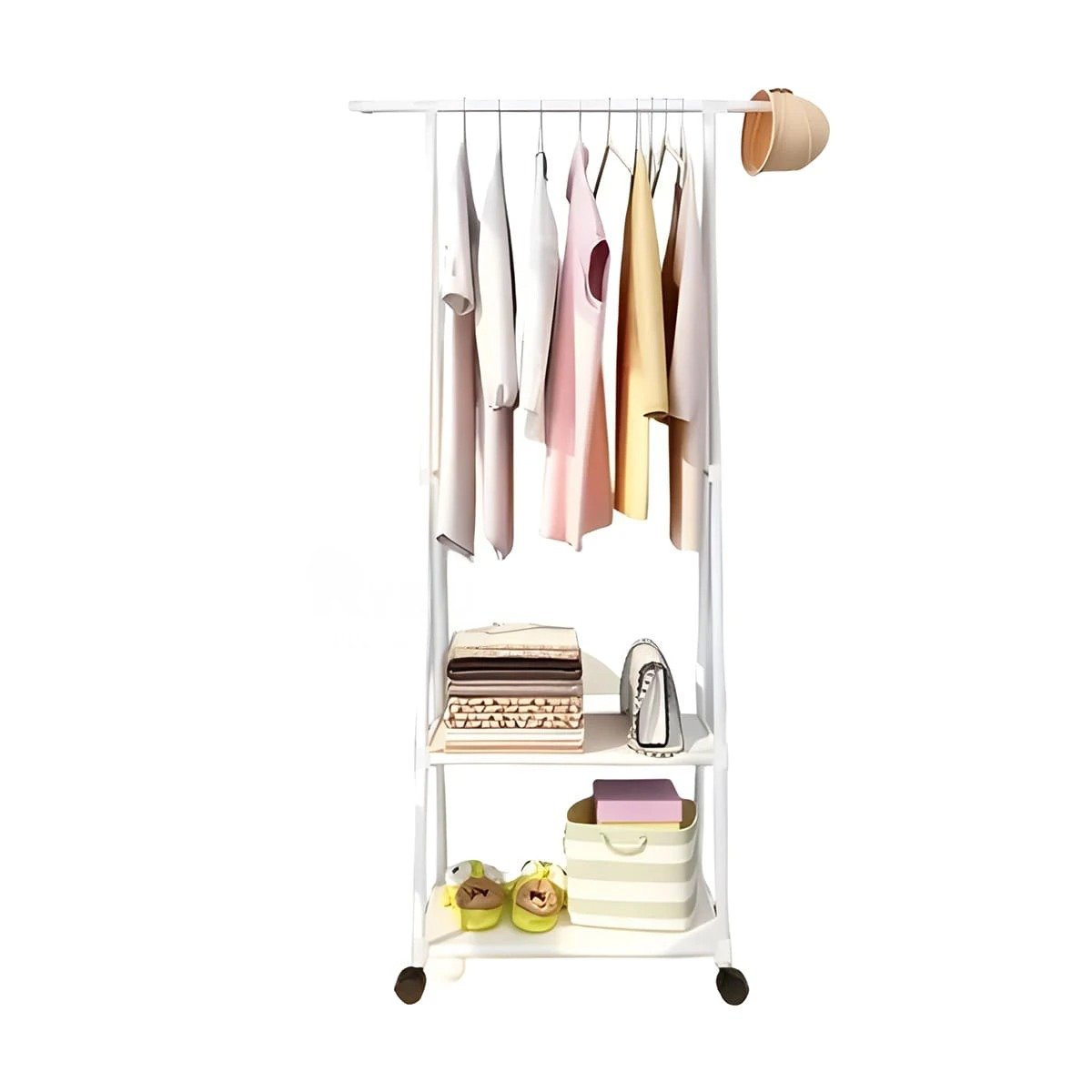 IMPLEMENTO TRIANGULAR CON RUEDAS PRÁCTICO PARA SALA O PASILLO BLANCO Y+LIGAS REGALO - 5