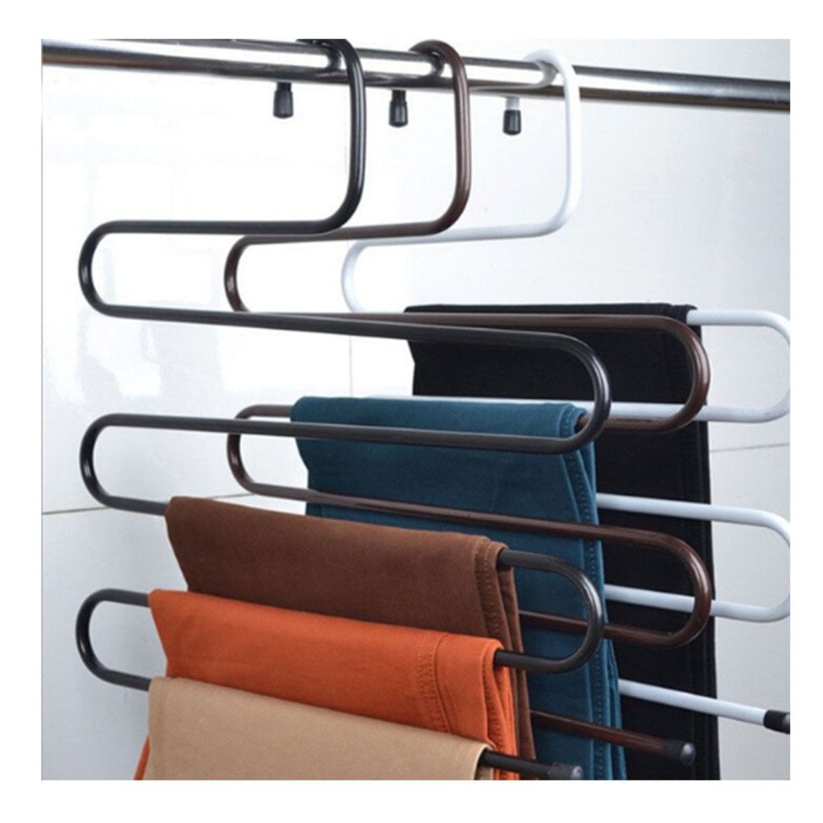 COLGADOR MULTIFUNCIONAL TIPO S MARRON PARA ROPA Y ACCESORIOS EN SALA Y COCINA Y+REGALO STICKER - 5