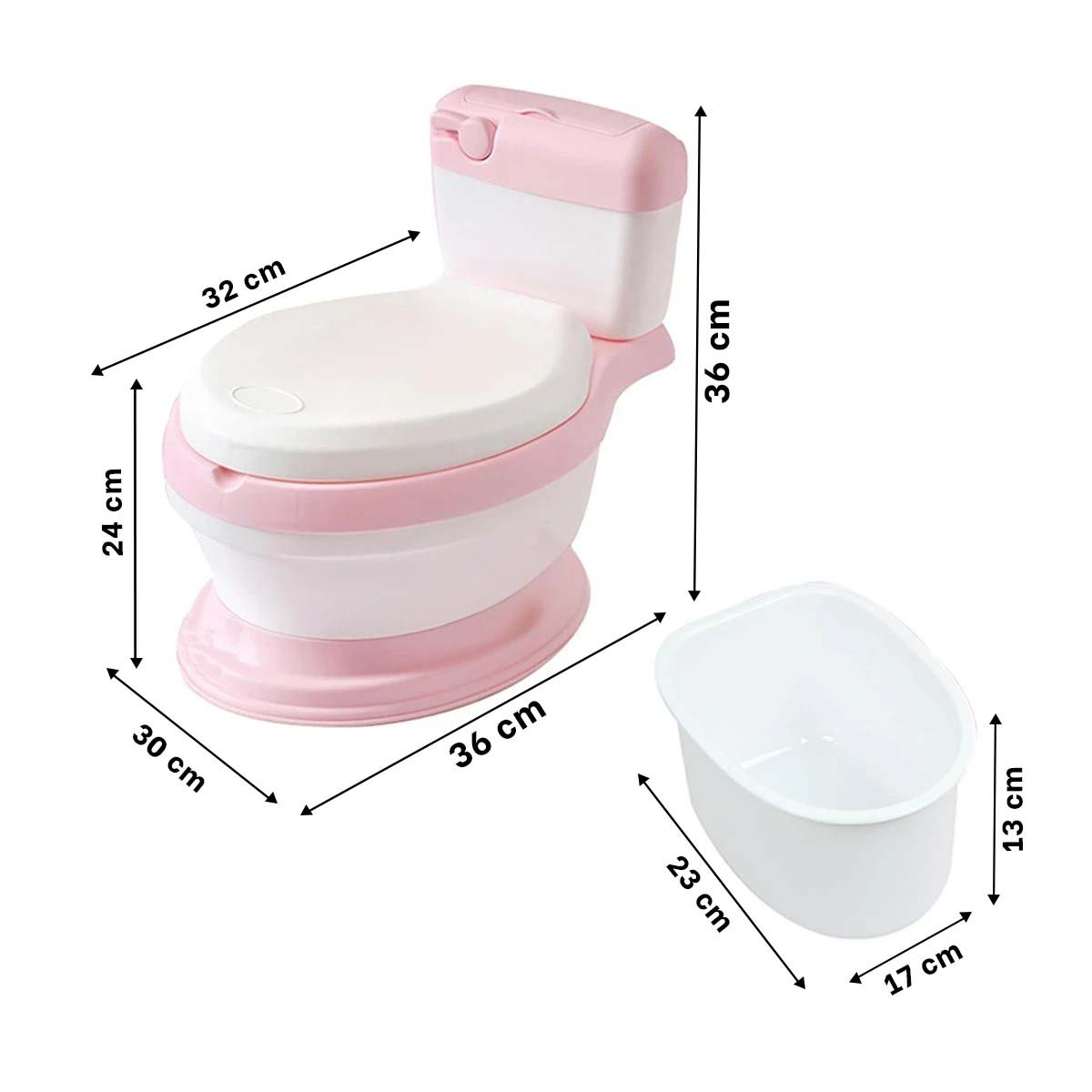 SANITARIO INFANTIL ROSADO PARA CASA CON USO FACIL Y DISENO PRACTICO Y SEGURO Y+PAPEL REGALO - 4