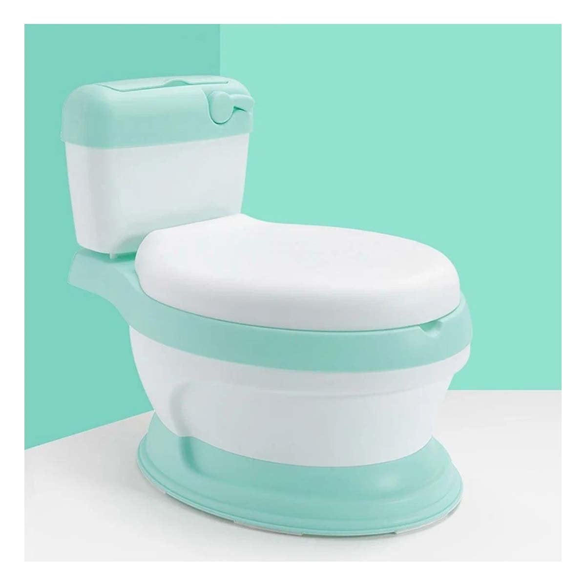 SANITARIO INFANTIL VERDE PRACTICO PARA HOGAR CON USO DIARIO SEGURO Y COMODO Y+PAPEL REGALO - 2