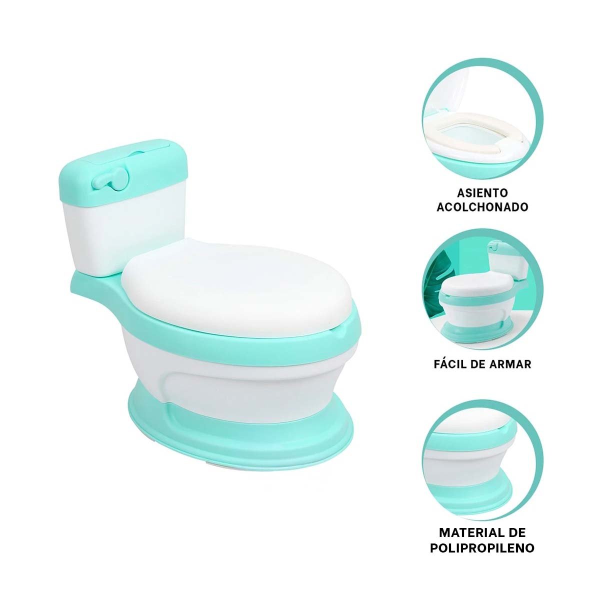 SANITARIO INFANTIL VERDE PRACTICO PARA HOGAR CON USO DIARIO SEGURO Y COMODO Y+PAPEL REGALO - 5
