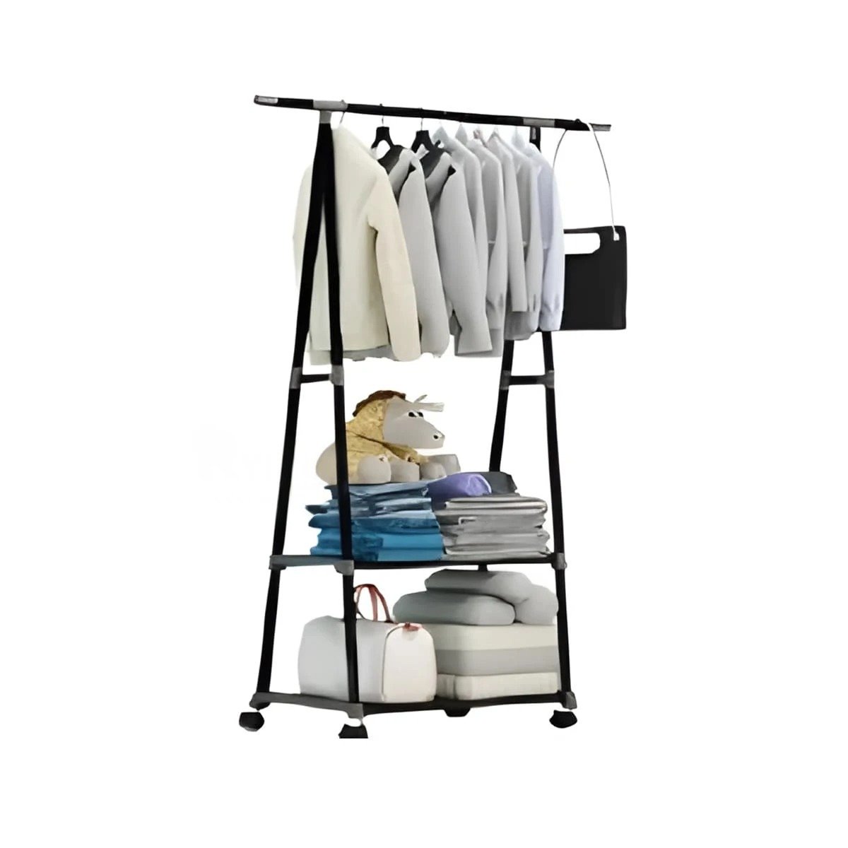 PACK6 ELEMENTO ORGANIZADOR TRIANGULAR CON RUEDAS OPTIMIZA ESPACIOS NEGRO Y+REGALO STICKER - 2