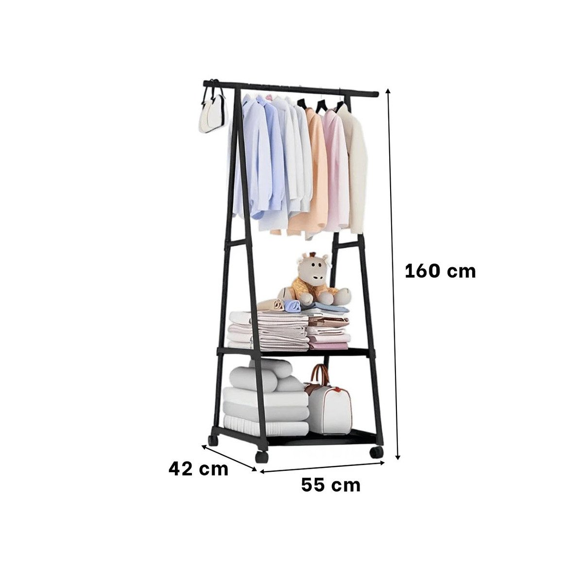PACK6 ELEMENTO ORGANIZADOR TRIANGULAR CON RUEDAS OPTIMIZA ESPACIOS NEGRO Y+REGALO STICKER - 4