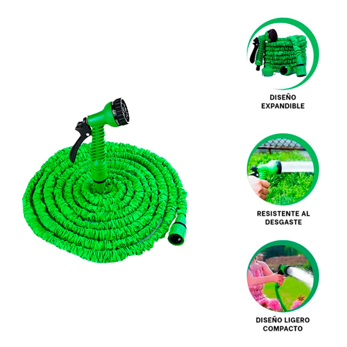 MANGUERA FLEXIBLE DE 30 METROS PARA RIEGO PRÁCTICO EN JARDÍN Y CASA Y+PAPEL REGALO - 5