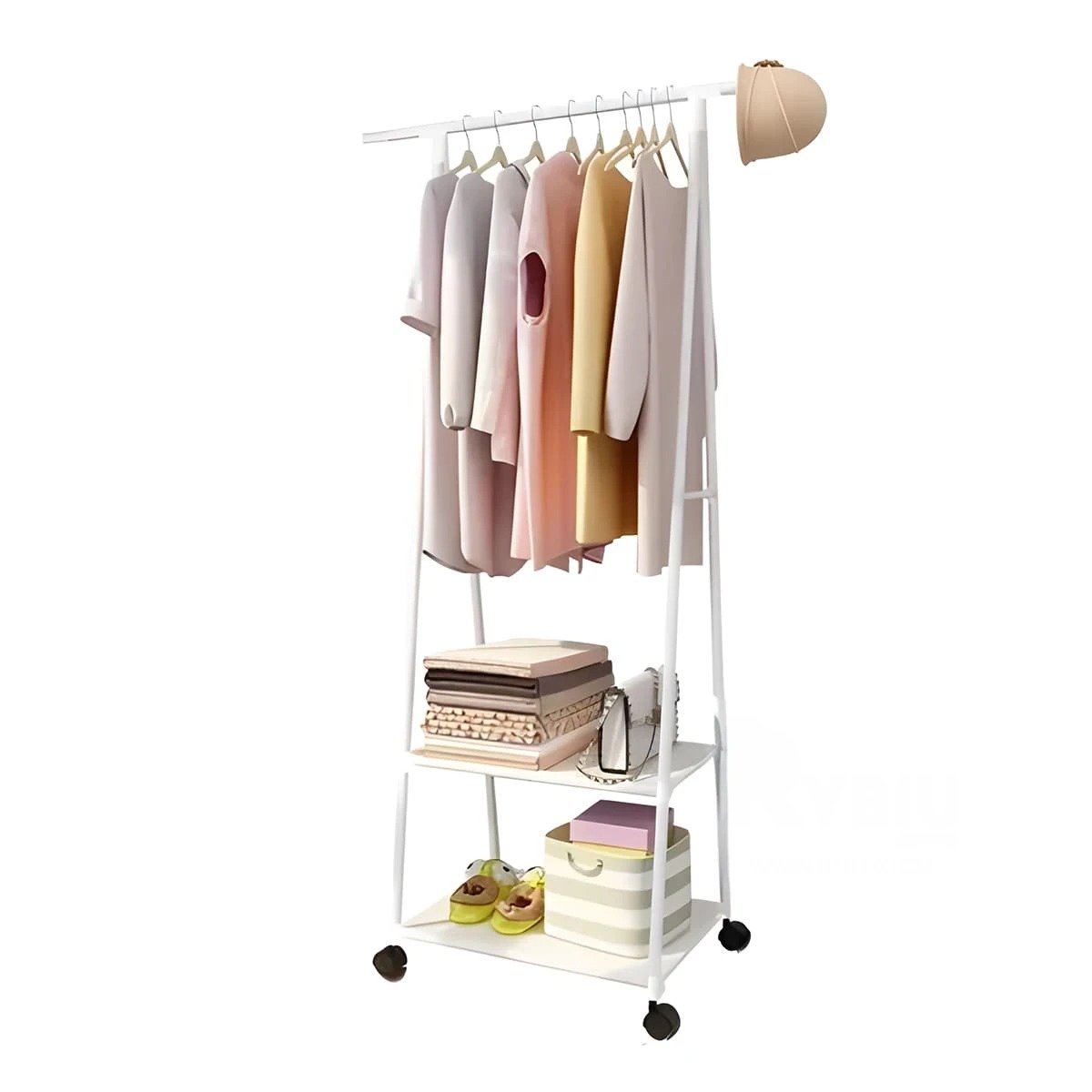 PACK4 PERCHERO TRIANGULAR CON RUEDAS PARA ORGANIZAR Y TRASLADAR FÁCIL BLANCO Y+PAPEL REGALO - 3