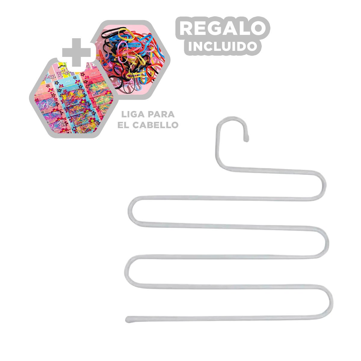 PERCHERO MULTIFUNCIONAL TIPO S SOPORTE PRACTICO PARA ROPA BLANCO HOGAR TOP Y+LIGAS REGALO - 2