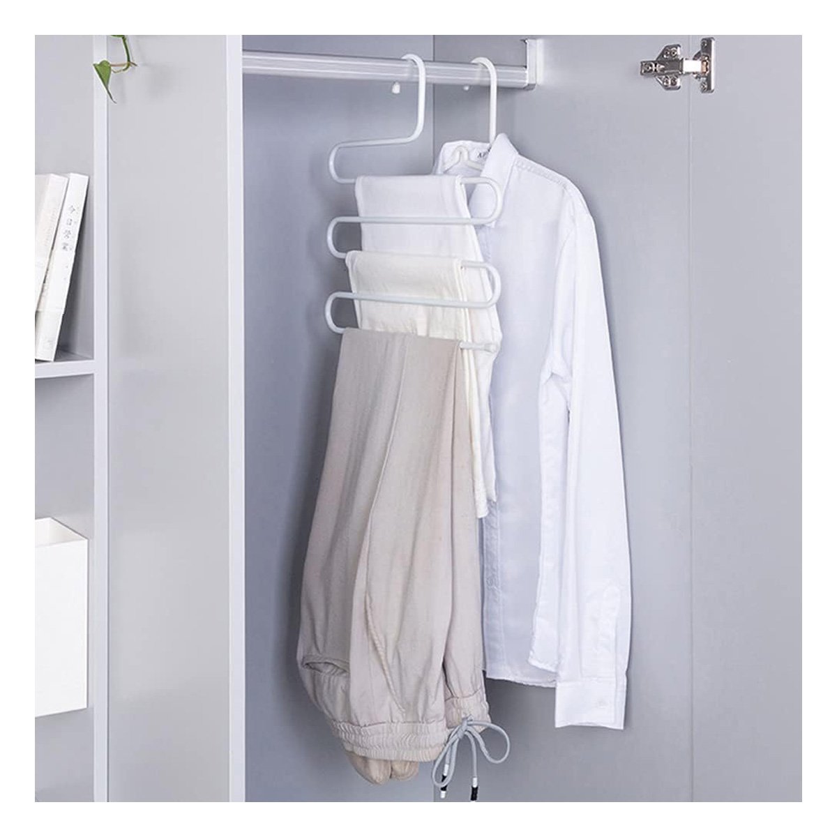 PERCHERO MULTIFUNCIONAL TIPO S SOPORTE PRACTICO PARA ROPA BLANCO HOGAR TOP Y+LIGAS REGALO - 3