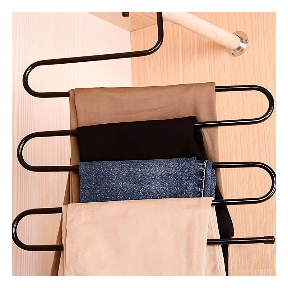 IMPLEMENTO MULTIFUNCIONAL TIPO S COLGANTE PARA DORMITORIO SALA Y ENTRADA NEGRO Y+PAPEL REGALO - 1