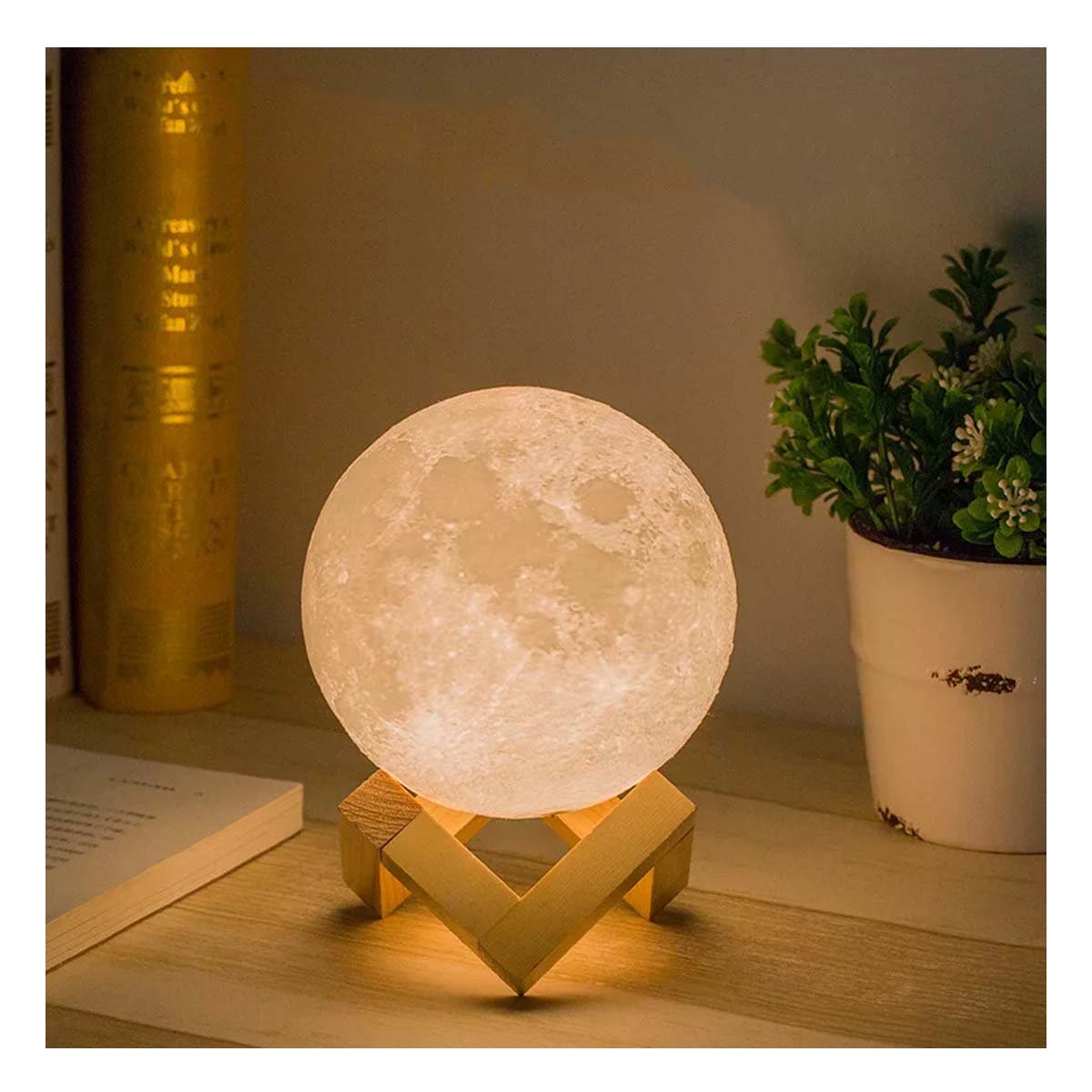 PACK2 LAMPARA HUMIDIFICANTE EN FORMA DE LUNA PARA DECORACION DE HOGAR MODERNO - 5