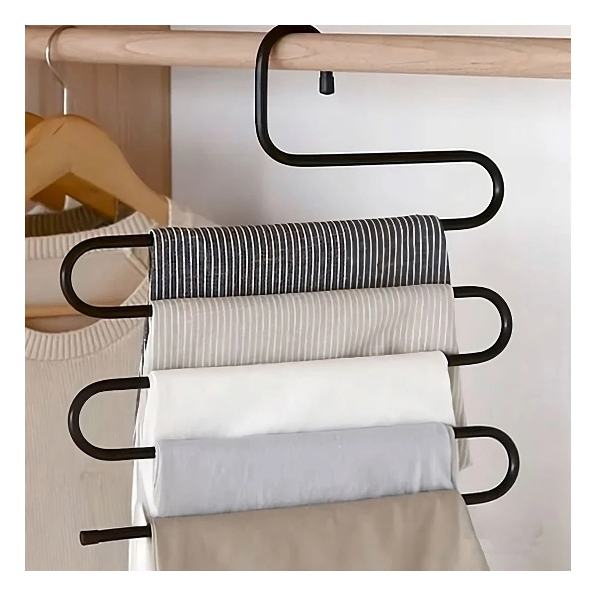 PACK6 EQUIPO COLGANTE TIPO S ORGANIZADOR PARA ACCESORIOS NEGRO Y+REGALO STICKER - 5