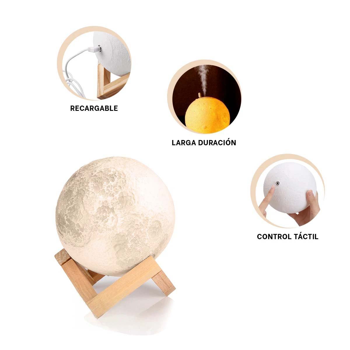 VAPORIZADOR LAMPARA CON FORMA DE LUNA PARA AMBIENTE DE CASA Y DORMITORIO Y+PAPEL REGALO - 5