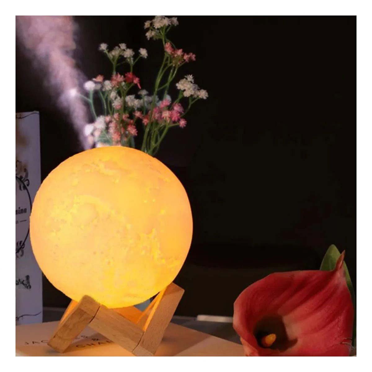 DIFUSOR LAMPARA HUMIDIFICANTE EN FORMA DE LUNA PARA DECORACION DE HOGAR - 1