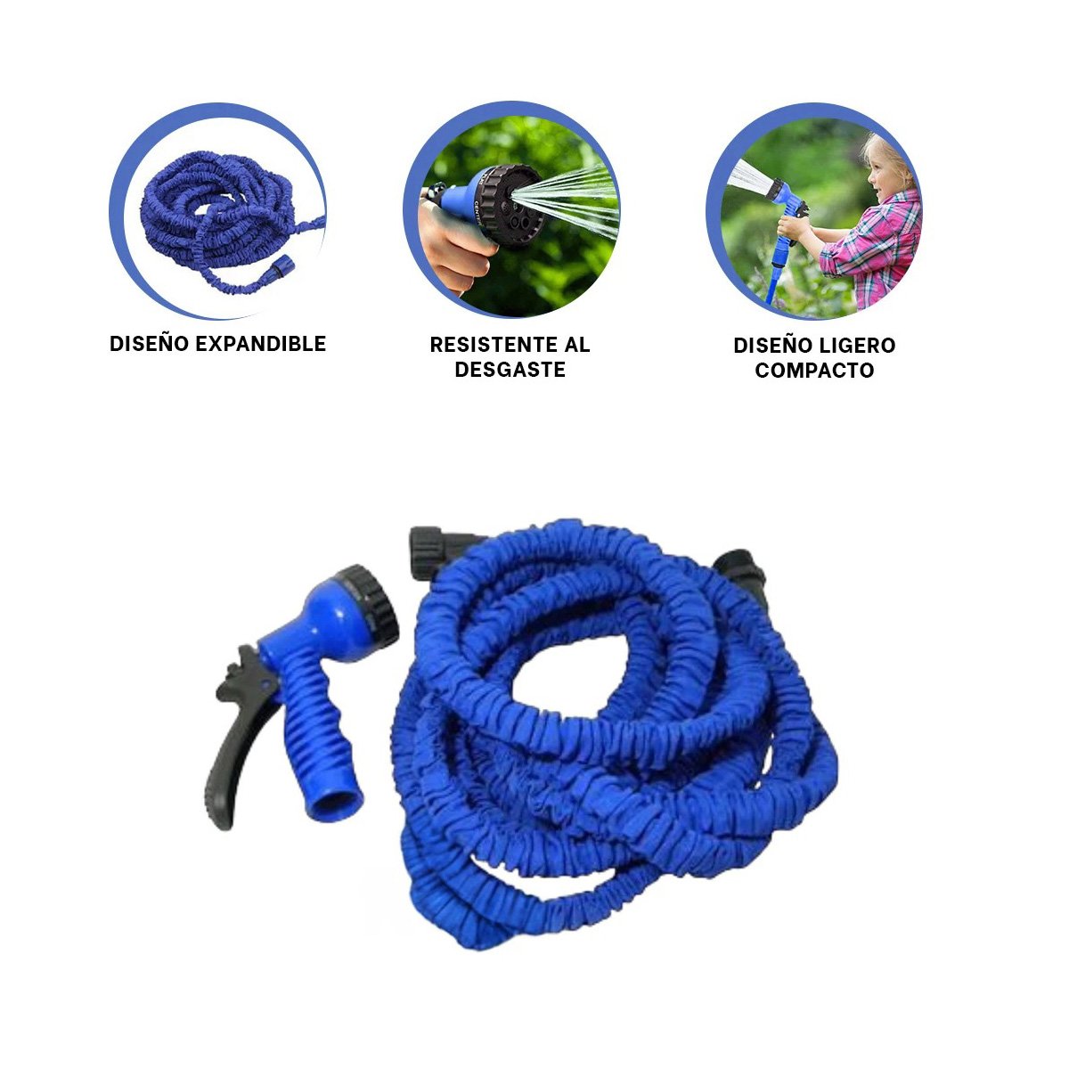 MANGUERA FLEXIBLE DE 15 METROS PARA RIEGO PRÁCTICO EN JARDÍN Y CASA Y+PAPEL REGALO - 5