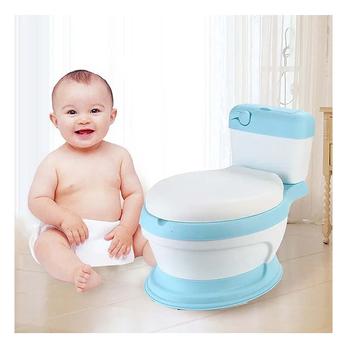 POCETA INFANTIL CELESTE PARA ENTRENAMIENTO EN HOGAR CON USO COMODO Y+PAPEL REGALO - 2
