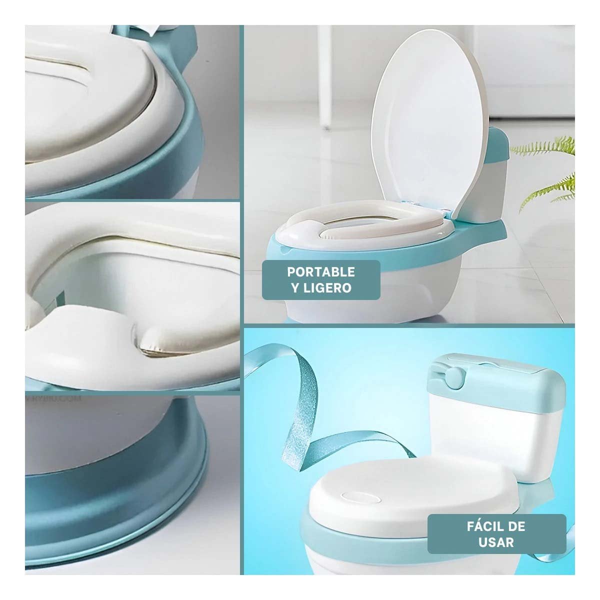 POCETA INFANTIL CELESTE PARA ENTRENAMIENTO EN HOGAR CON USO COMODO Y+PAPEL REGALO - 3