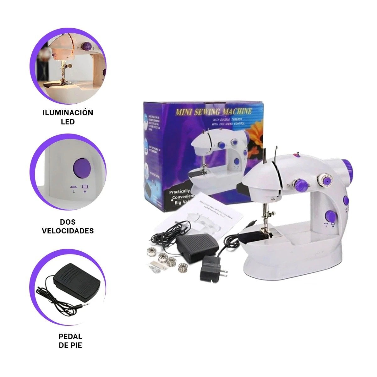 EQUIPO DE COSER PRACTICO PARA ARREGLOS DE ROPA Y MANUALIDADES DEL HOGAR Y+PAPEL REGALO - 5