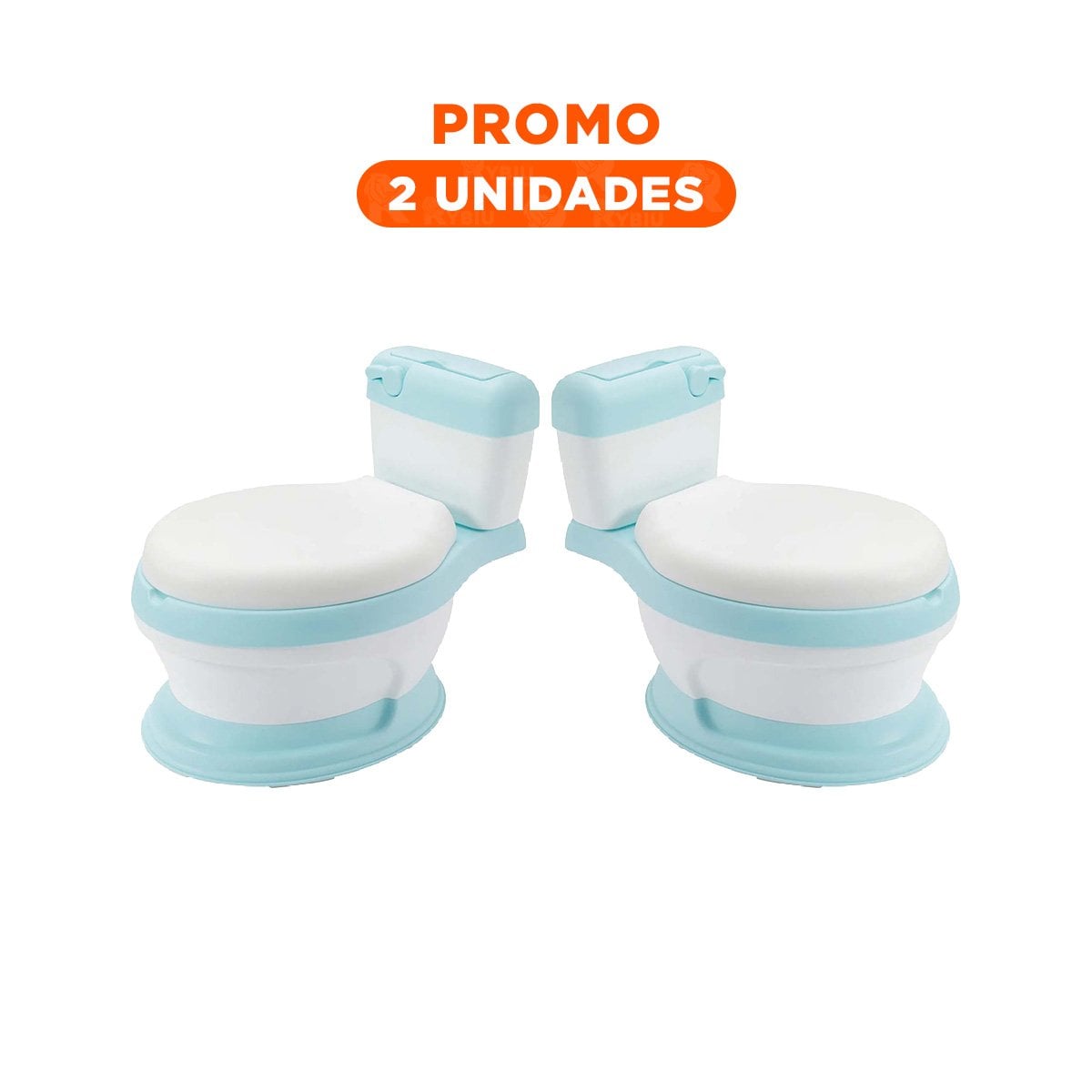 PACK2 COMODO INODORO INFANTIL CELESTE PARA USO CONTINUO EN HOGAR PRACTICO Y+REGALO STICKER - 1
