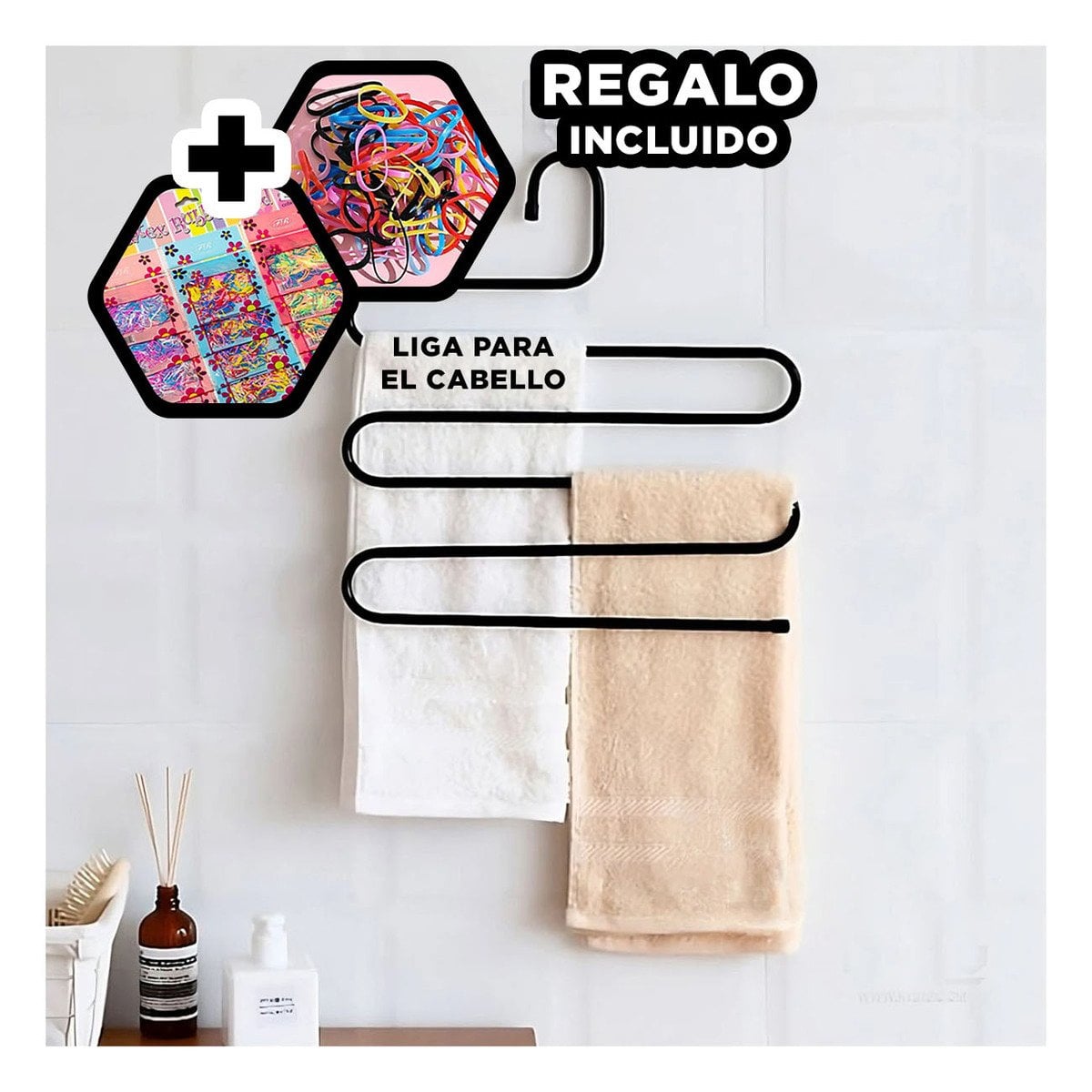 IMPLEMENTO MULTIFUNCIONAL TIPO S MULTI USO PARA ACCESORIOS ORGANIZADOS NEGRO Y+LIGAS REGALO - 2