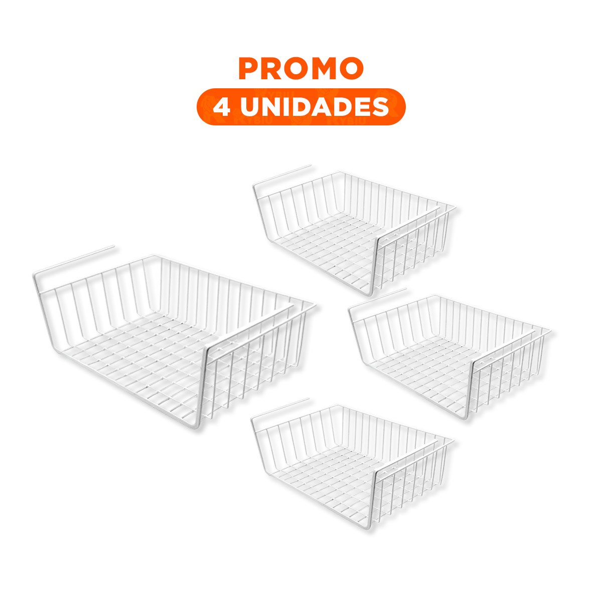 PACK4 REJILLA AEREA METALICA BLANCO 29X20X27CM PARA OPTIMIZAR ESPACIO EN COCINA - 1
