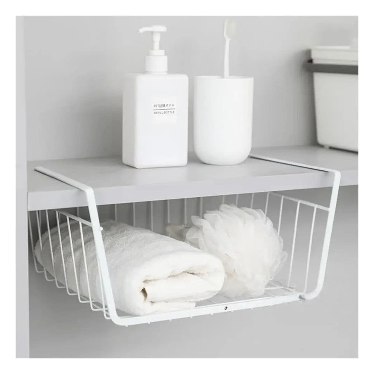 PACK6 SOPORTE DE ALMACENAJE METALICO BLANCO 29X20X27CM PARA ESPACIOS UTILES Y+PAPEL REGALO - 5