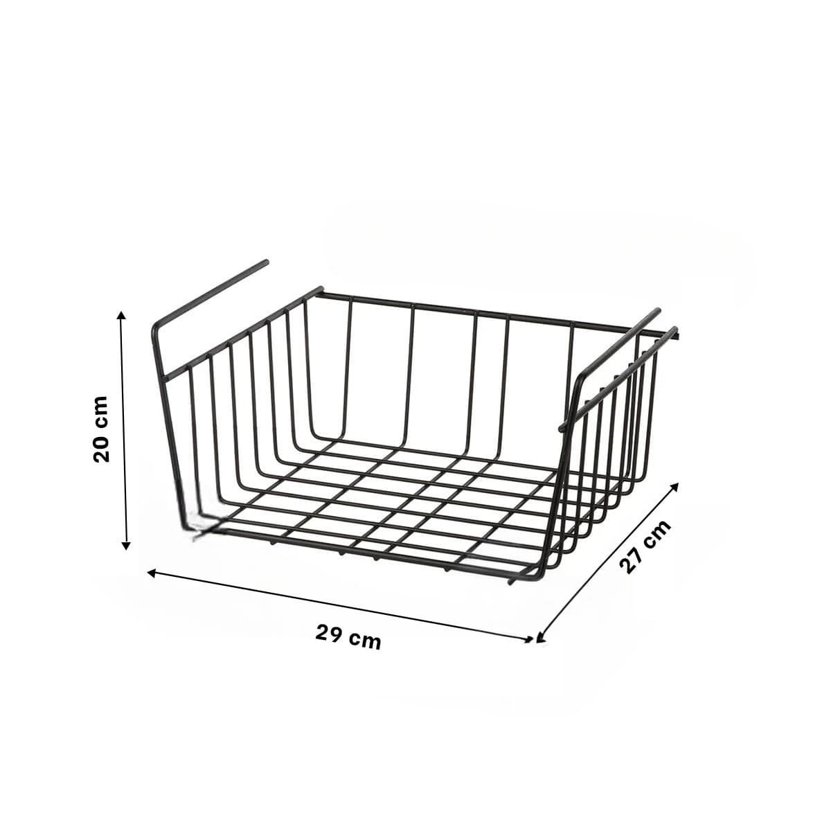 CESTO FLOTANTE METALICO NEGRO 29X20X27CM PARA ORDEN FUNCIONAL EN COCINA - 4