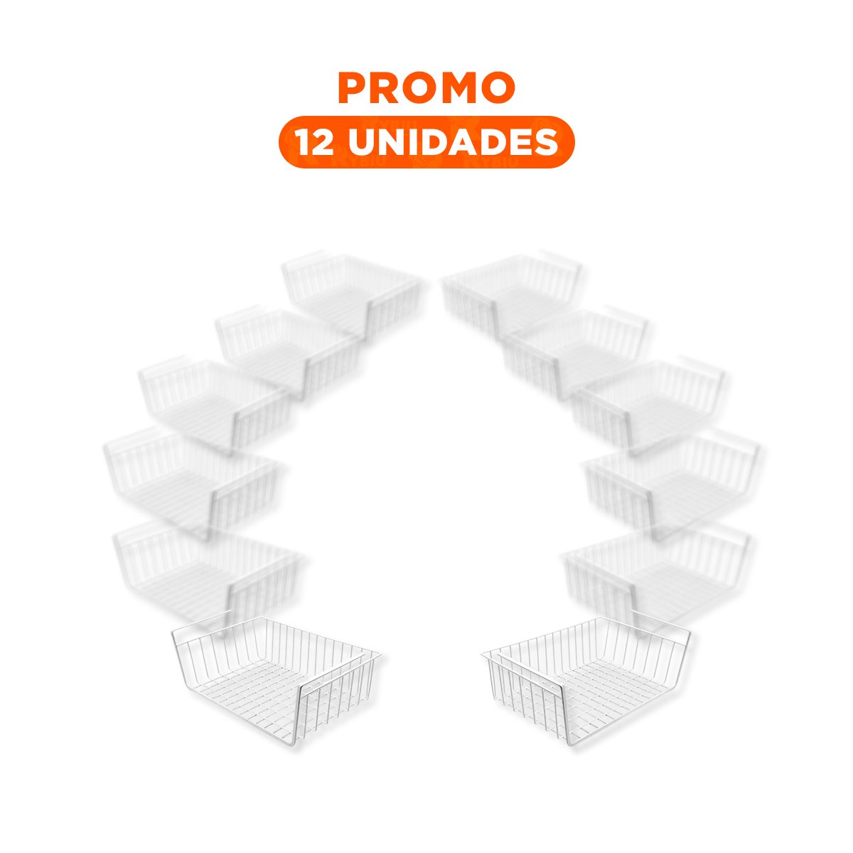 PACK12 SOPORTE ORGANIZADOR METALICO BLANCO 29X20X27CM RESISTENTE Y VERSATIL - 1