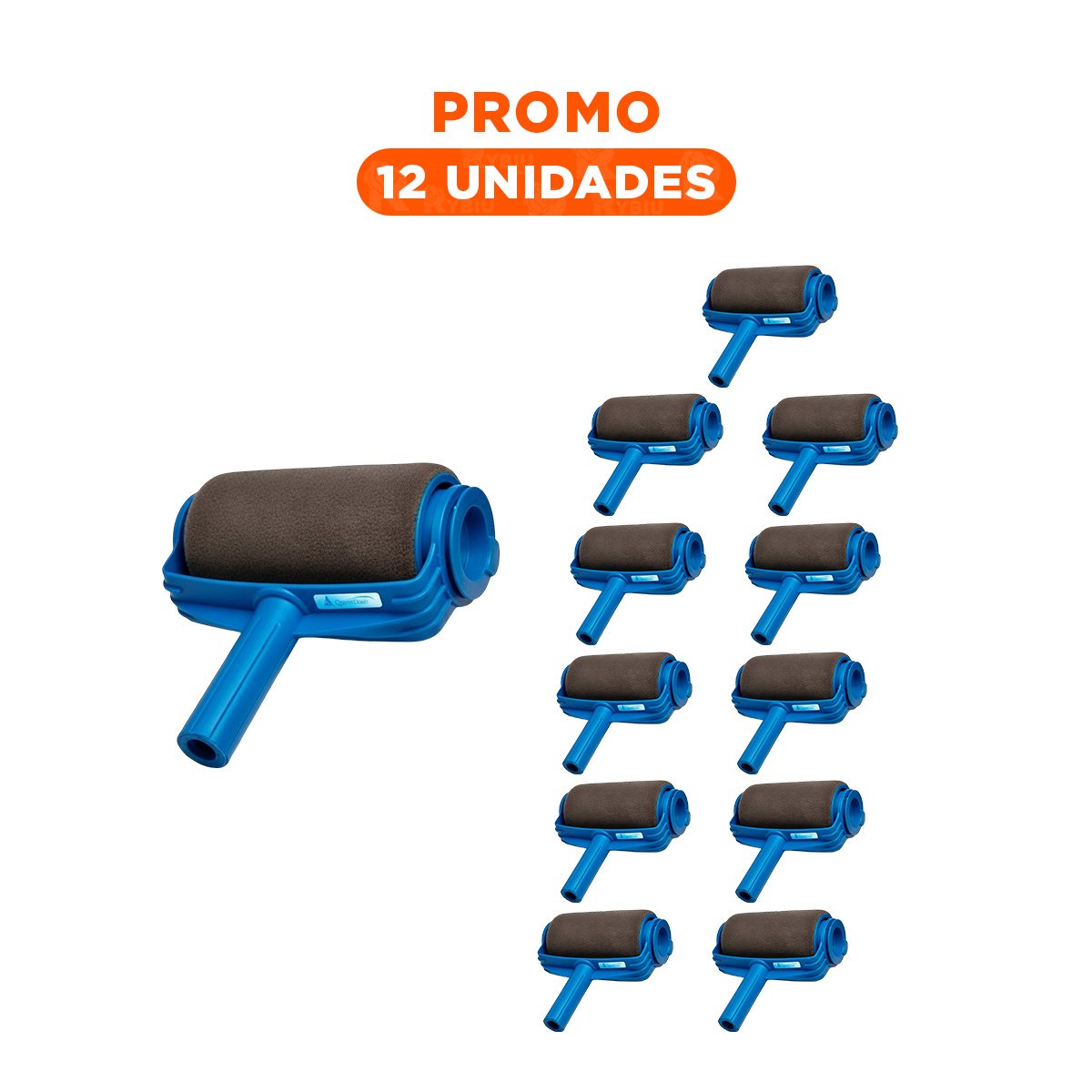 PACK12 PINCEL RODILLO PARA PINTAR MUROS Y TECHOS UNIFORME Y EFICIENTE AZUL NEGRO - 1